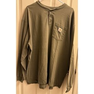 Carhartt Original Fit Long-Sleeve Pocket Henley T-Shirt Mens 2XL Green